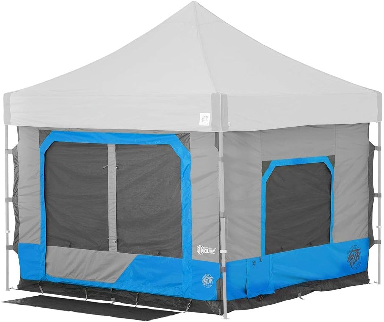 E-Z up Camping Cube 6.4, Converts 10' Straight Leg Canopy into Camping Tent, Royal Blue