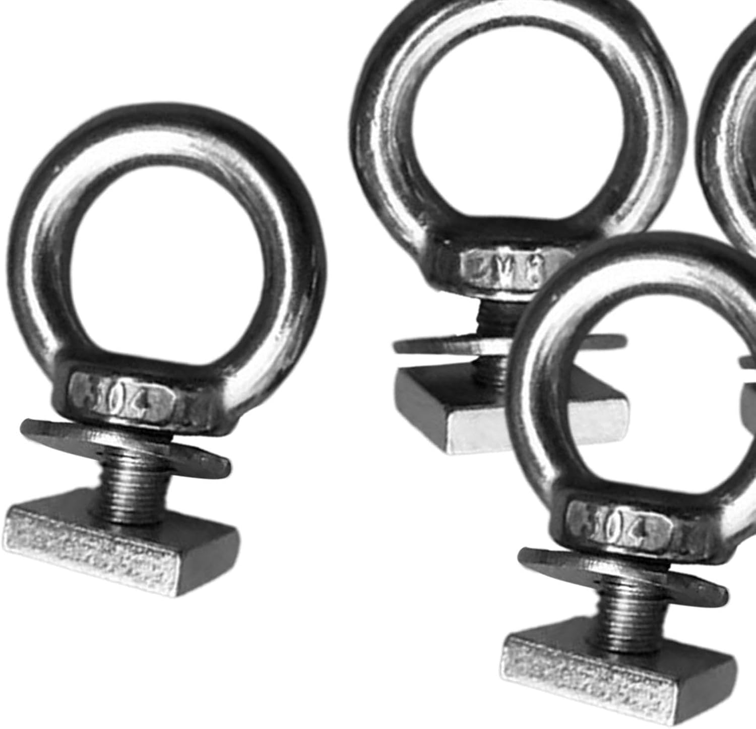 Okiyakusama 4 Pieces Stainless Steel Roof Rack T Bolts T Track Mount Tie down Anchor Heavy Duty Eye Bolt for Hooks Ropes Anchoring image number 1