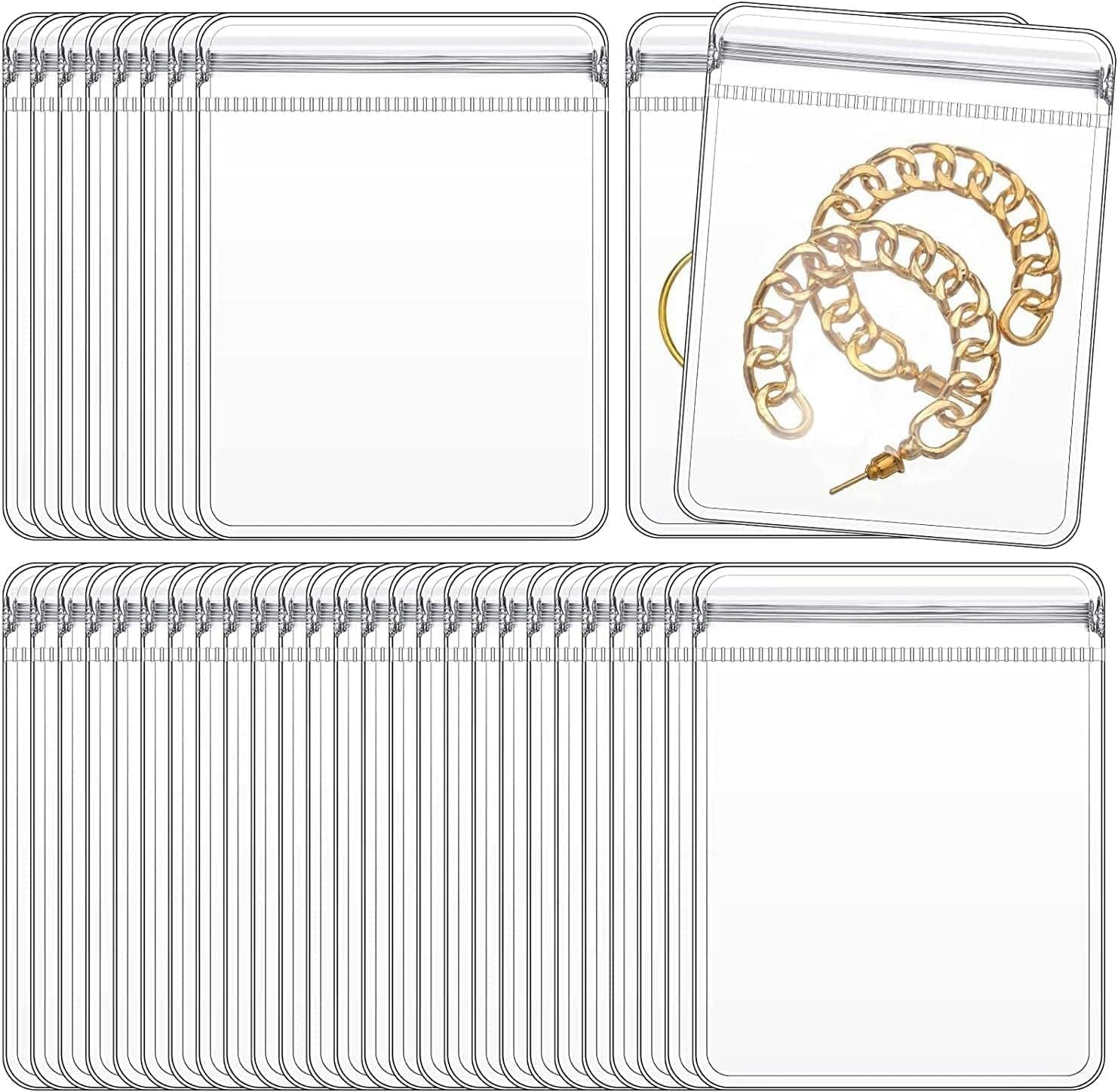 GSXRB Small PVC Jewelry Bags - Pouch Packaging for Rings & Earrings (100PCS, 2.36 * 3.15IN) image number 6