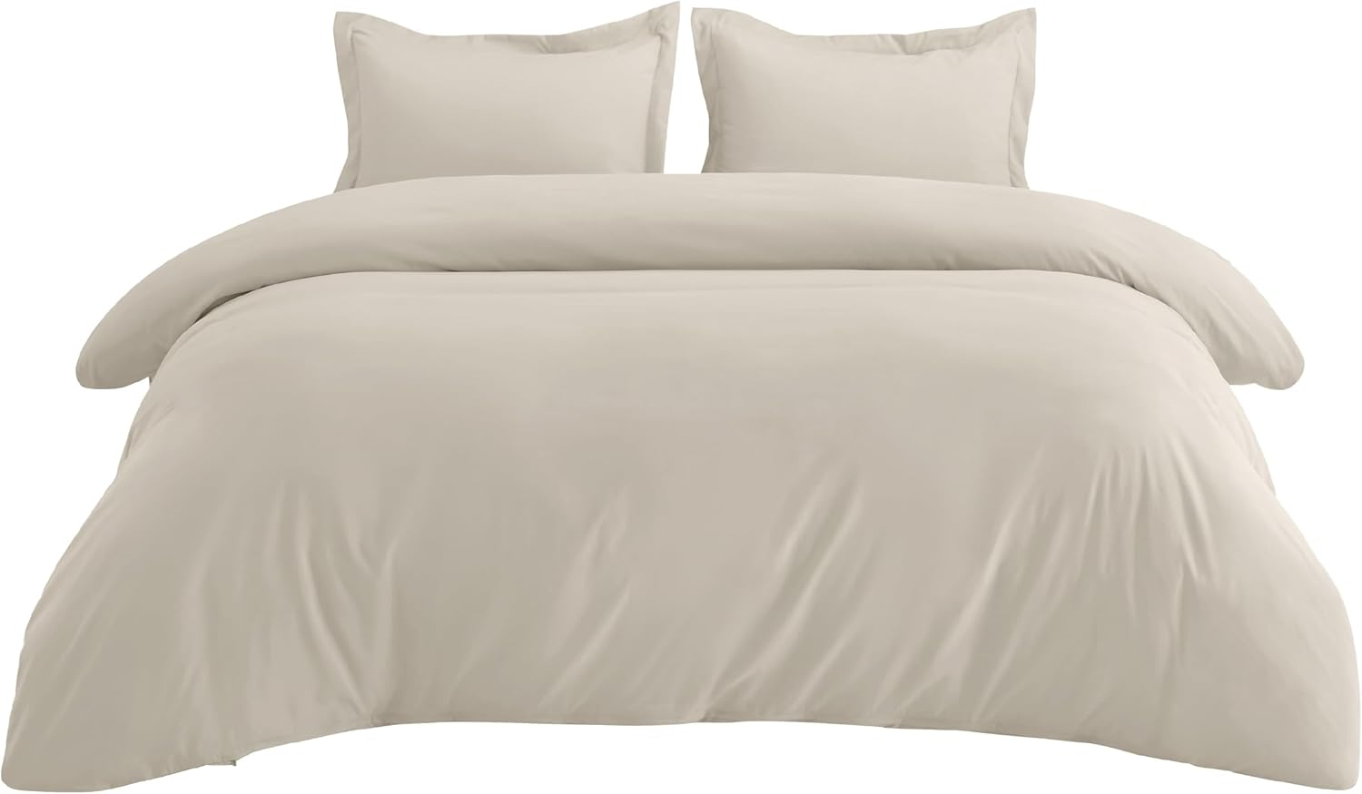 Bedsure Quilt Cover Double Size - Soft Double Brushed Bedding Set for Kids & Adults, Zipper Closure, 3 Pieces, Includes 1 Doona Cover (180X210 Cm) & 2 Pillow Shams, NO Comforter, Linen image number 5