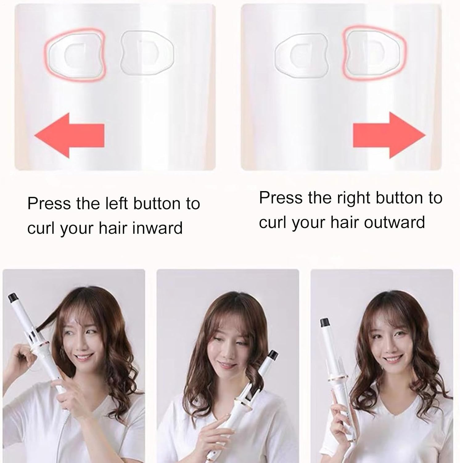 Automatic Curling Iron &ndash; Cordless Styling Wand, Portable Hair Tool | Adjustable Temperature Curling Device, anti Frizz Styling Machine for Smooth Curls Short Hair Long Hair Travel Home Salon Use