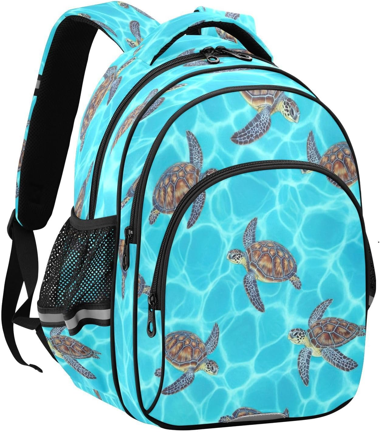 RPLIFE Sea Turtles Blue Aqua Kids Backpack for School Ages 8-14, Backpack for Boys Elementary School image number 5