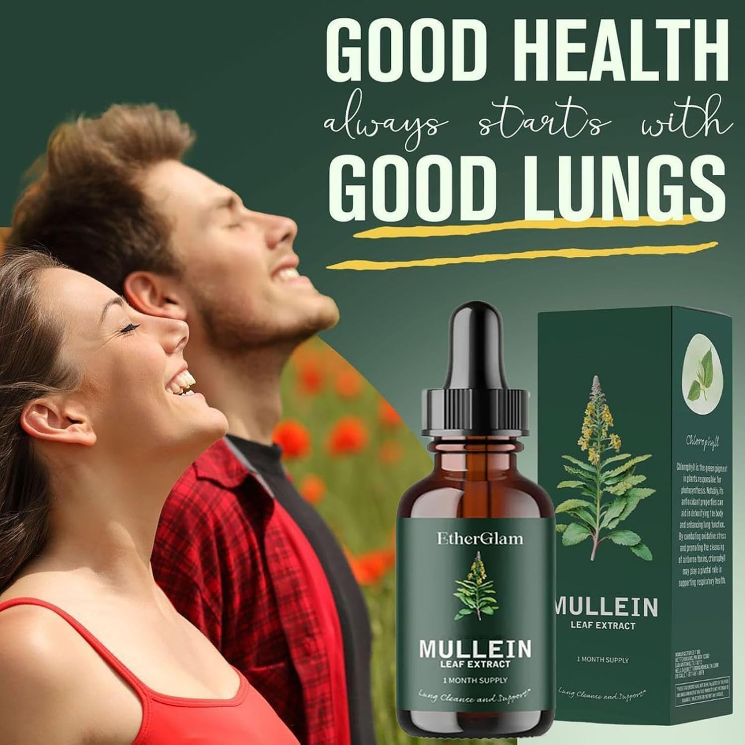 Mullein Leaf Extract,Mullein Chlorophyll,Mullein Extract,Mullein Leaf Liquid Extract, Super Concentrated Mullein Leaf Liquid Extract, Improve Lungs,2Pcs image number 4