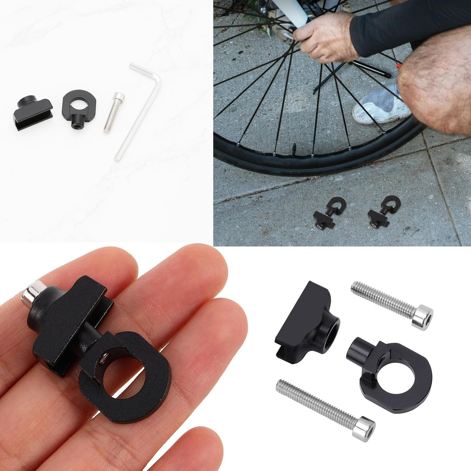 2 Sets Bicycle Chain Tensioner with Tools Bicycle Chain Adjuster for BMX Single Speed Bikes Gear Bicycles 10Mm Bicycle Rear Axle Bicycle Accessories Single Speed Bicycle Chain Tensioner image number 2
