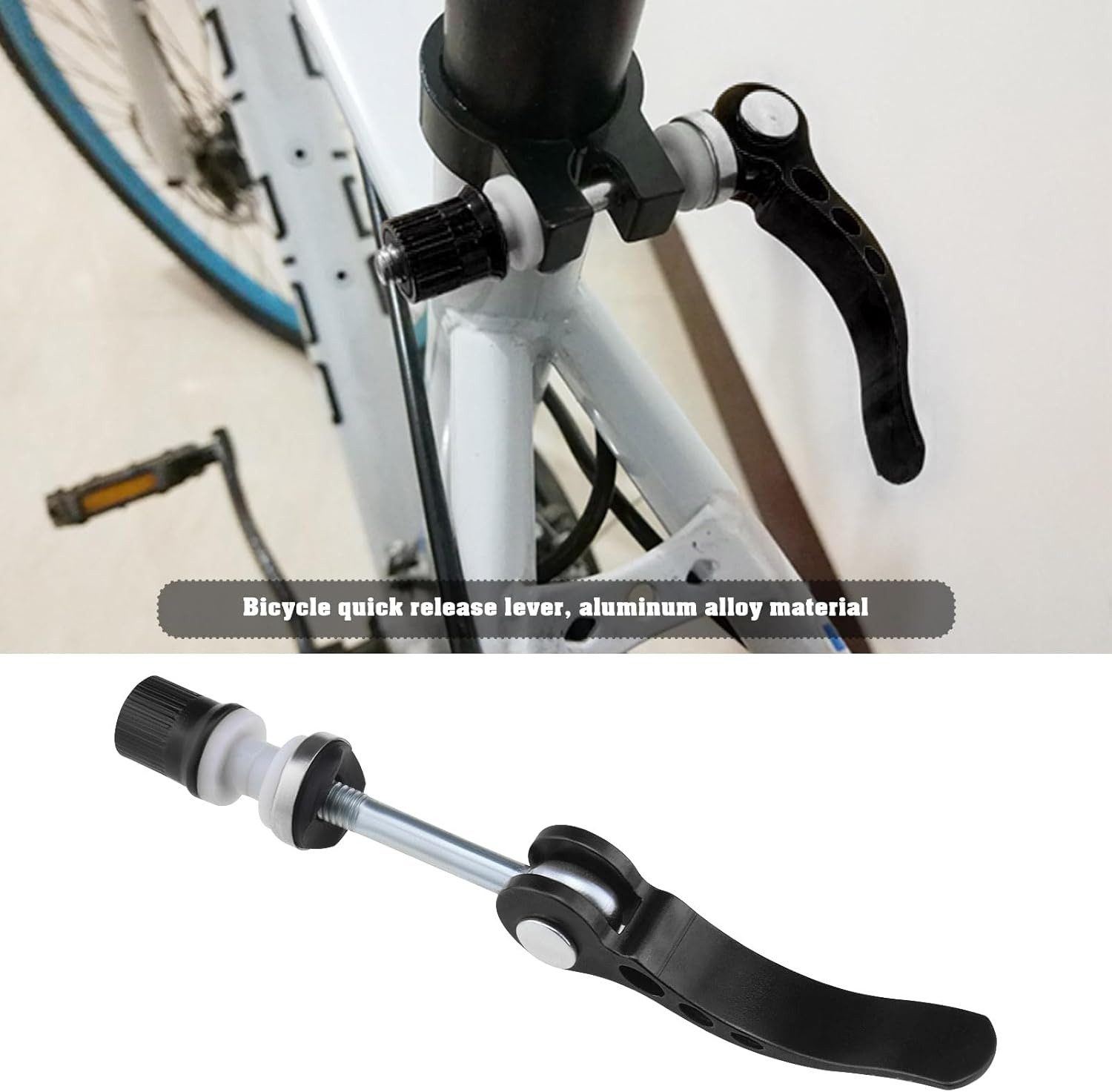 Create Idea 2Pcs M6 65Mm Bike Quick Release Seatpost Clamp Bicycle Seat Bolt Tube Lengthen Lock Nut Saddle for Road Bike Mountain Bike