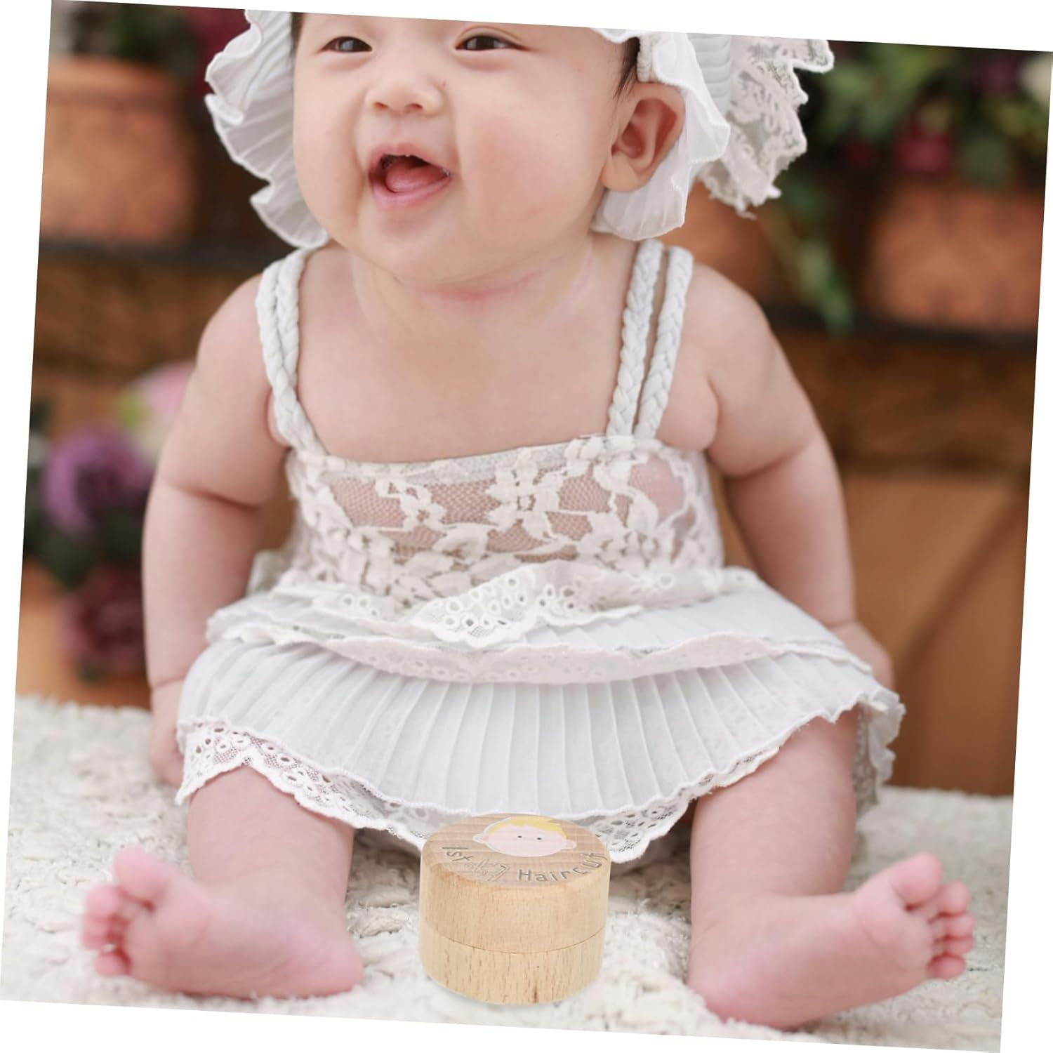 Memory Keepsake Box Wooden Haircut Storage Holder for Boys First Haircut Container with Capacity Thoughtful Present for Cherishing Precious Memories image number 3