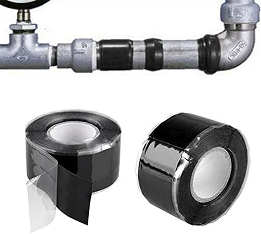 1.5M Waterproof Silicone Performance Self-Adhesive Repair Tape Strong Black Rubber Silicone Bonding Tape Self Fusing Wire Tape (Color : Silver, Size : 25Mm)