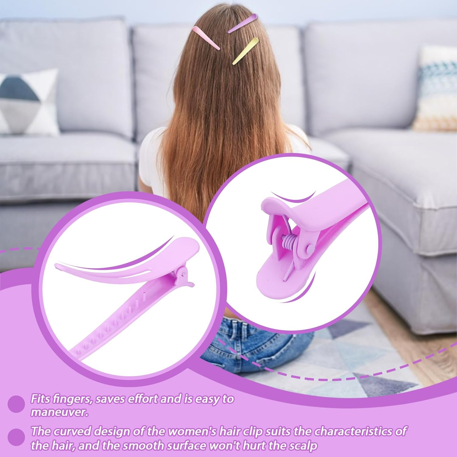 LELE LIFE 18 Pieces Alligator Hair Clips for Styling Non-Slip Matte Duck Bill Hair Clips Hair Roller Clips for Women Makeup Salon Hairdresser Department 6 Colors A image number 2