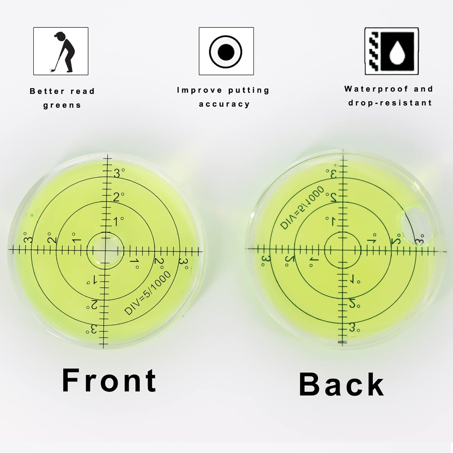 Golf Green Reader Pro Putt Golf Ball Marker round Bubble Level High Precision Golf Putting Aid Putting Green image number 6