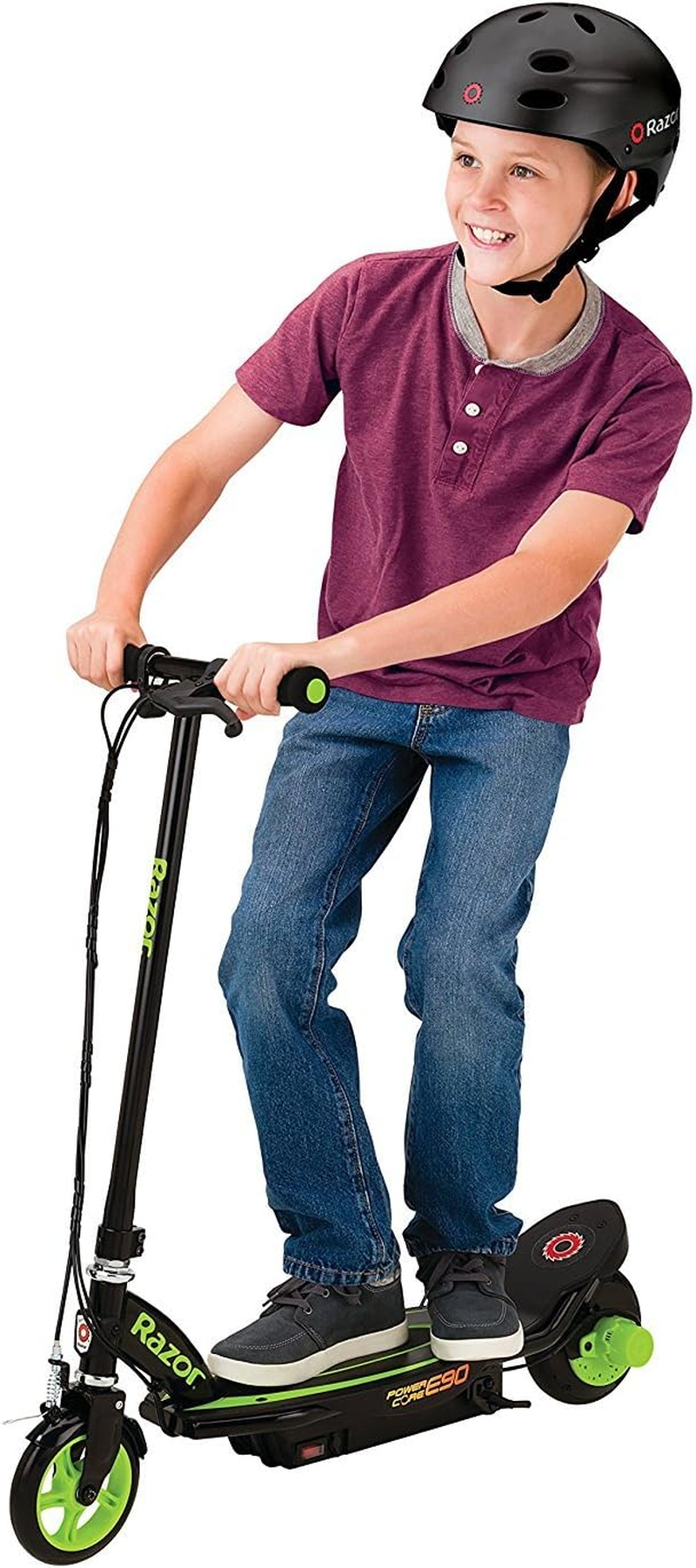 Razor Power Core E90 Electric Kids Scooter, Green image number 1