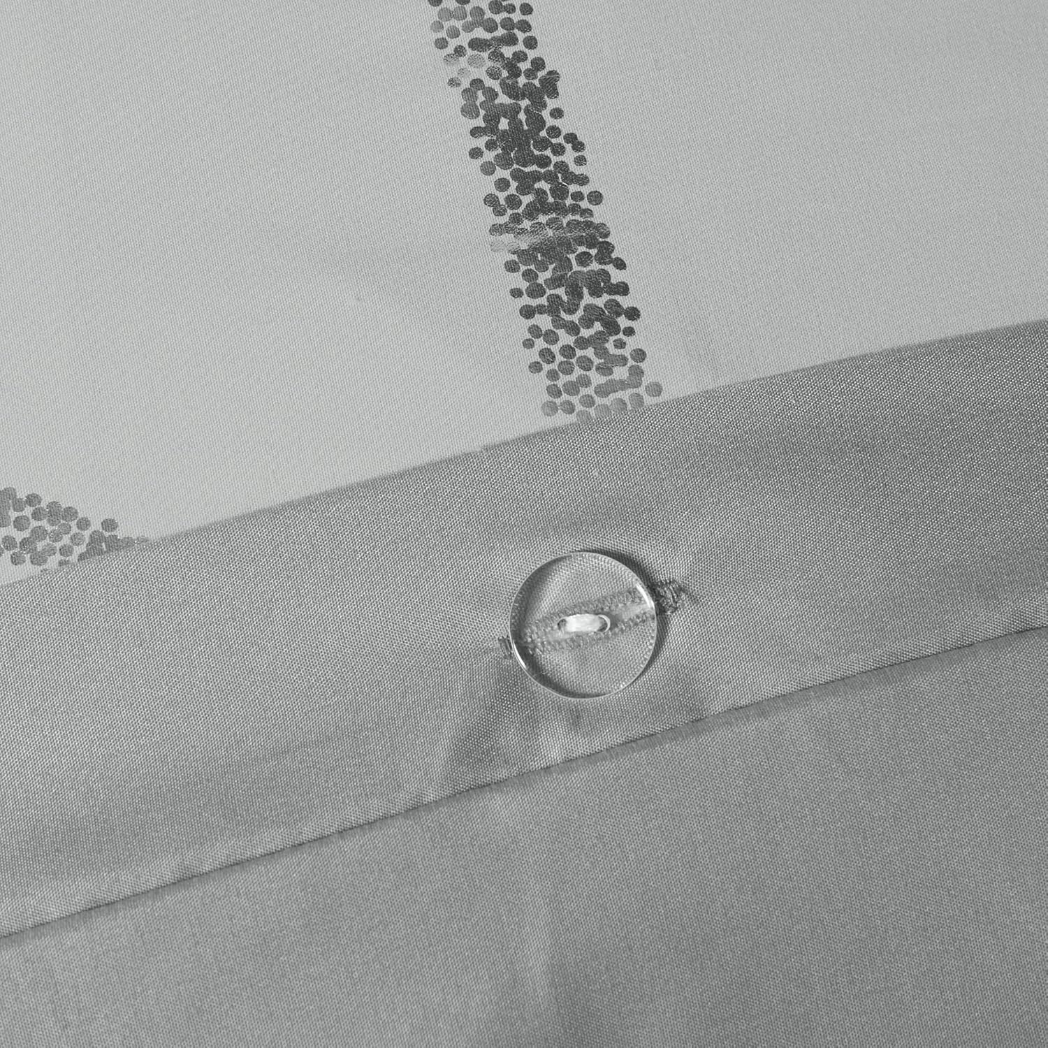 Intelligent Design Raina Duvet Set Metallic Print Geometric Style Embroidered Toss Pillows Modern Trendy All Season Comforter Cover Bedding-Set with Matching Sham, King/Cal King, Grey/Silver 5 Piece image number 6