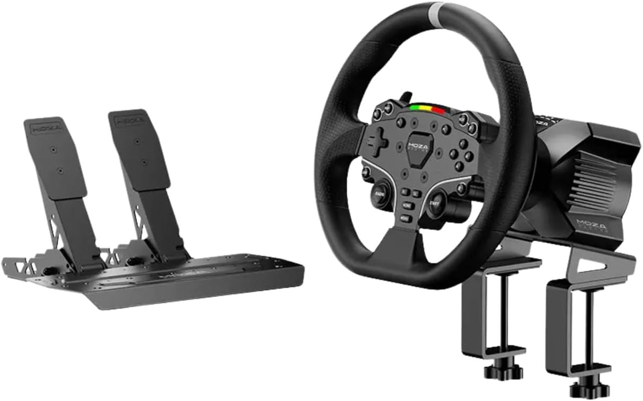 MOZA R3 Racing Wheel and Pedals Bundle, PC Compatible, Direct Drive, 3.9Nm Torque, 11-Inch ES Lite Wheel, 22 Buttons, SR-P Lite Pedals, Aviation Aluminium Construction image number 2