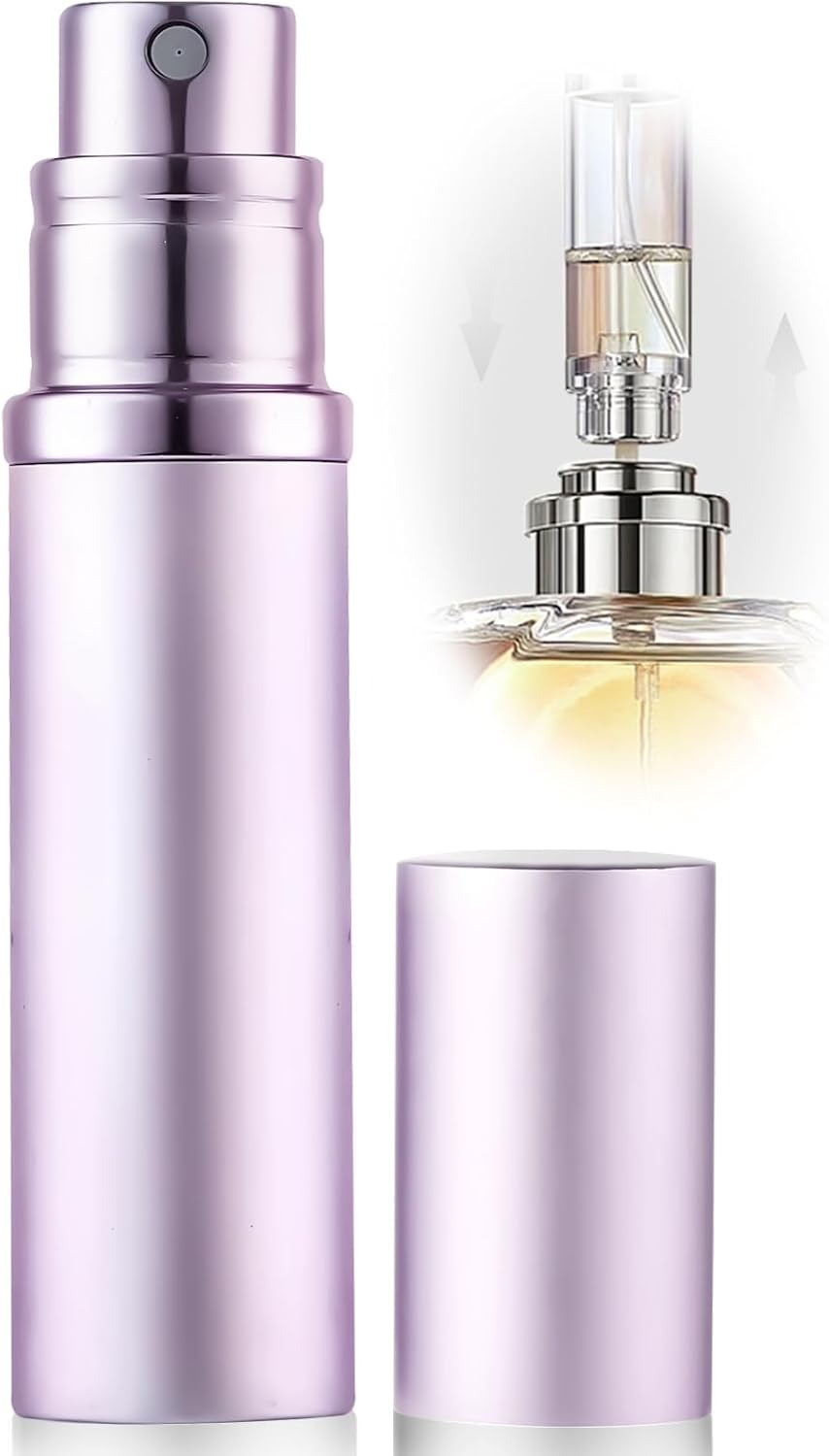 Perfume Atomizer, Refillable, 10Ml, Portable Travel Spray Bottle, Leak Proof, Mini Size, Perfume Atomiser, Bottom, Cologne Dispenser for Men and Women (CA 10Ml Purple)