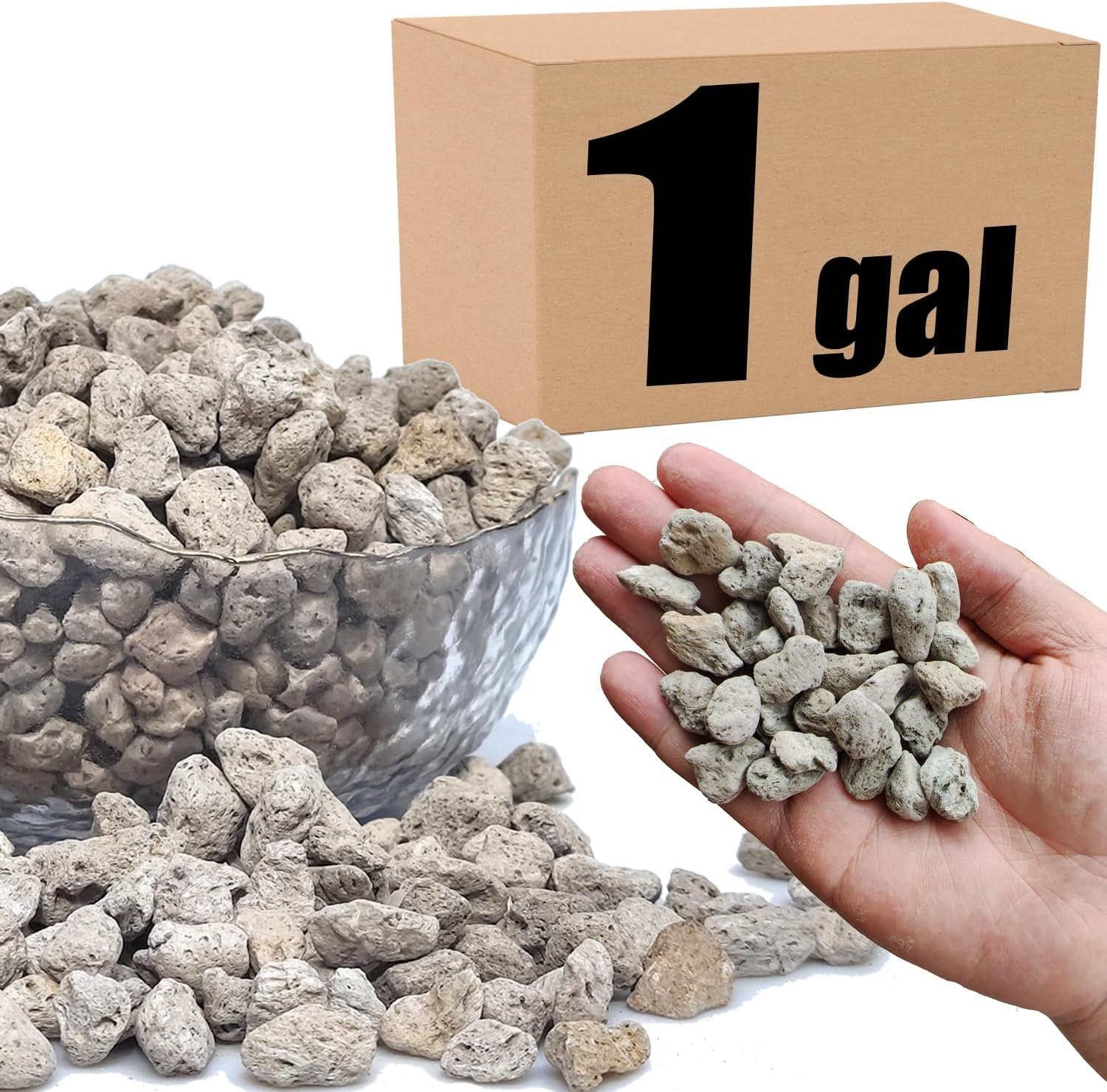 Organic Pumice for Bonsai and Horticultural 100% Natural (1 Gallons, 1/2 Inch) image number 6