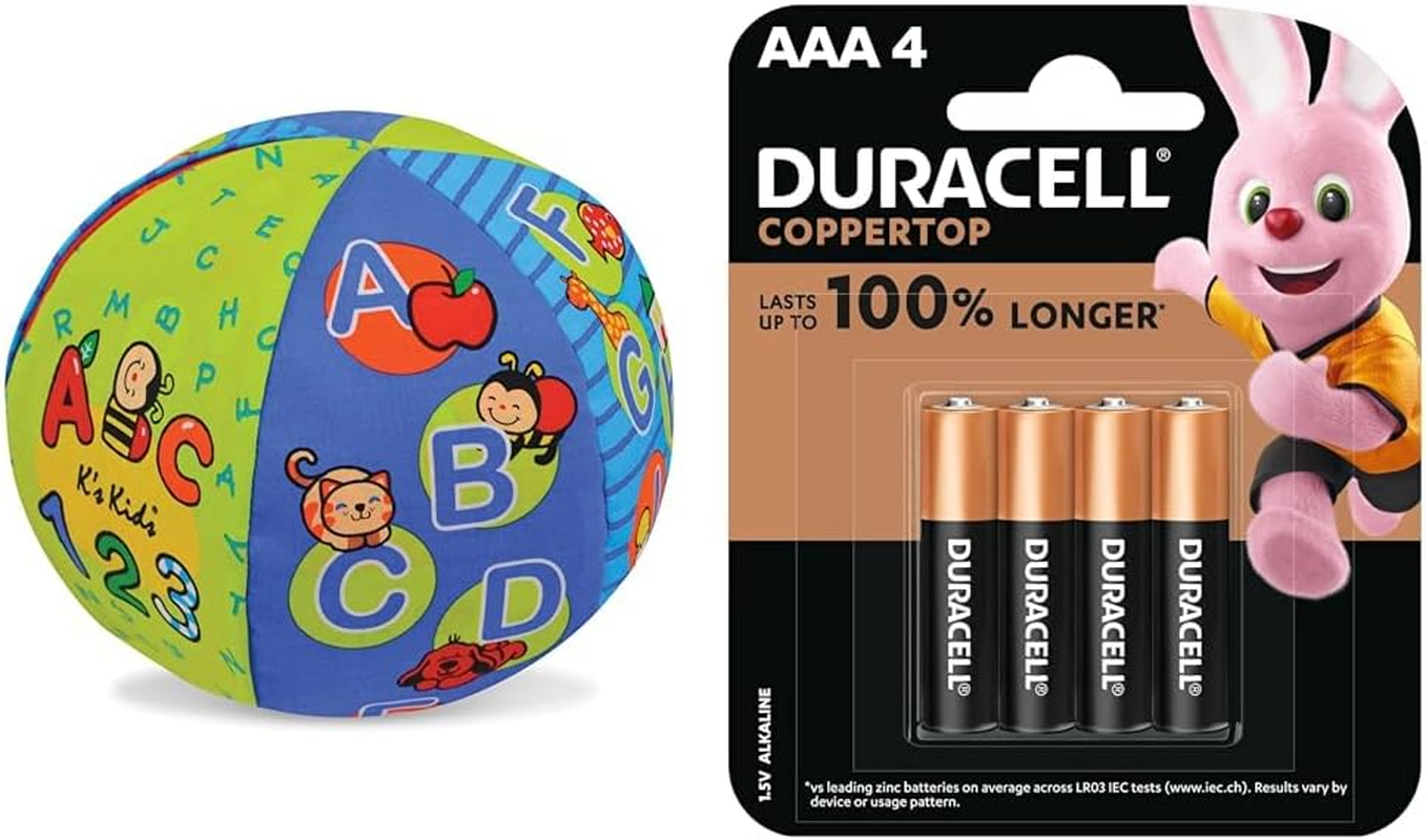M&D - 2 in 1 Talking Ball with Duracell Coppertop AAA Batteries (Pack of 4)