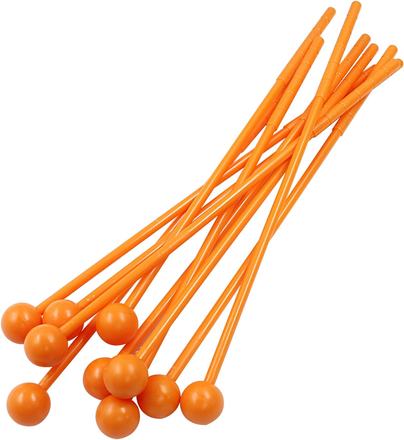 10Pcs Plastic Glockenspiel Mallets 12.2 Inch Bell Mallets Xylophone Mallets Drum Percussion Sticks for Xylophone Drum Instrument Band, Orange