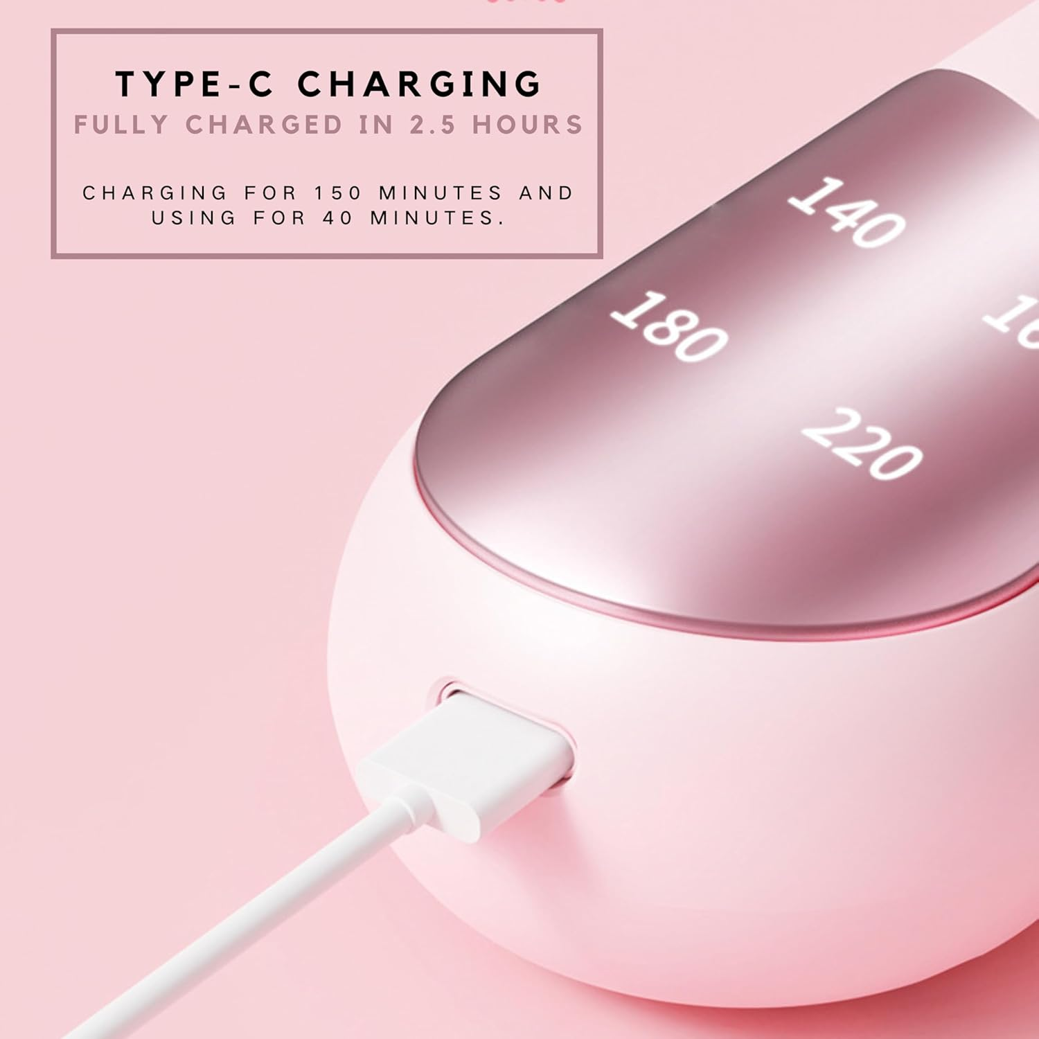 Nebula-X ECO Cordless Hair Straightener Brush, Portable Mini Ionic Straightening Comb for Travel, Women (Makaron Pink) image number 3