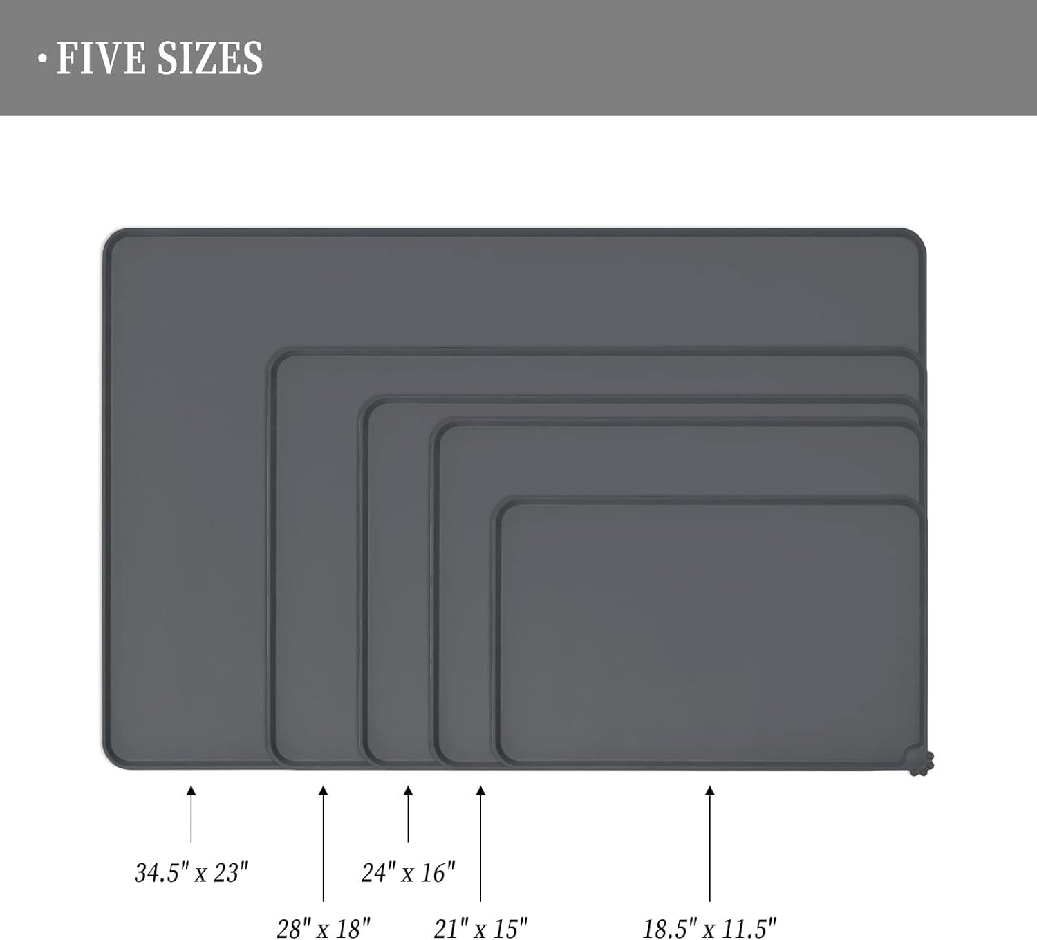 Waterproof Pet Feeding Mat with High Raised Edges, Heavier and Thicker Placemats for Cat Dog Water Bowl with BPA Free, Dogs Cats Food Mats for Messy Drinkers to Prevent Spill and Protect Floors image number 6