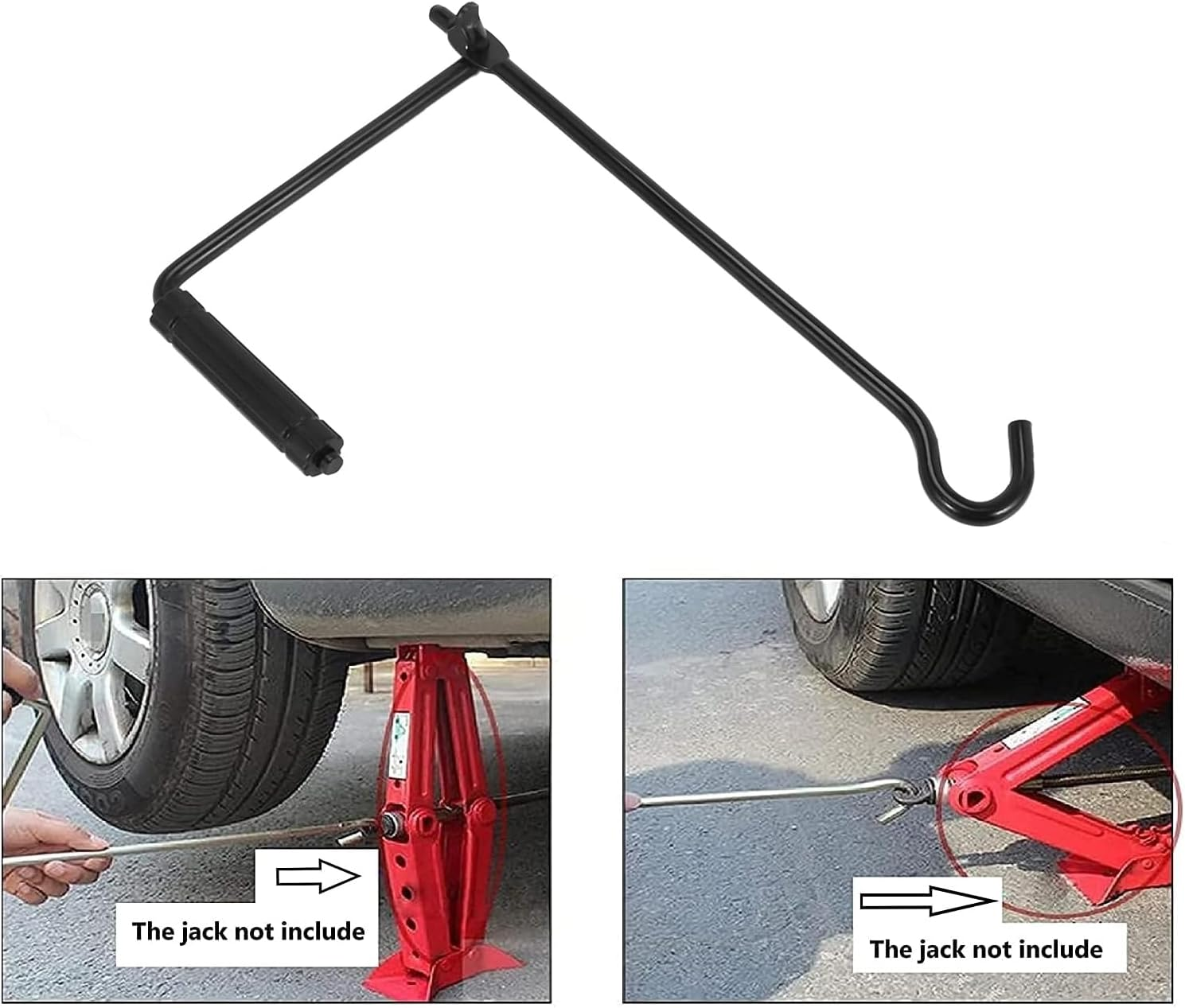 Scissor Jack for Car Scissor Jack Handle Jack Tools for Car Hand Jack for Car Hand Jack Tool for Car Crank Drill Repair Tool Black Manual Rocker Arm(27Cm) (1) image number 3