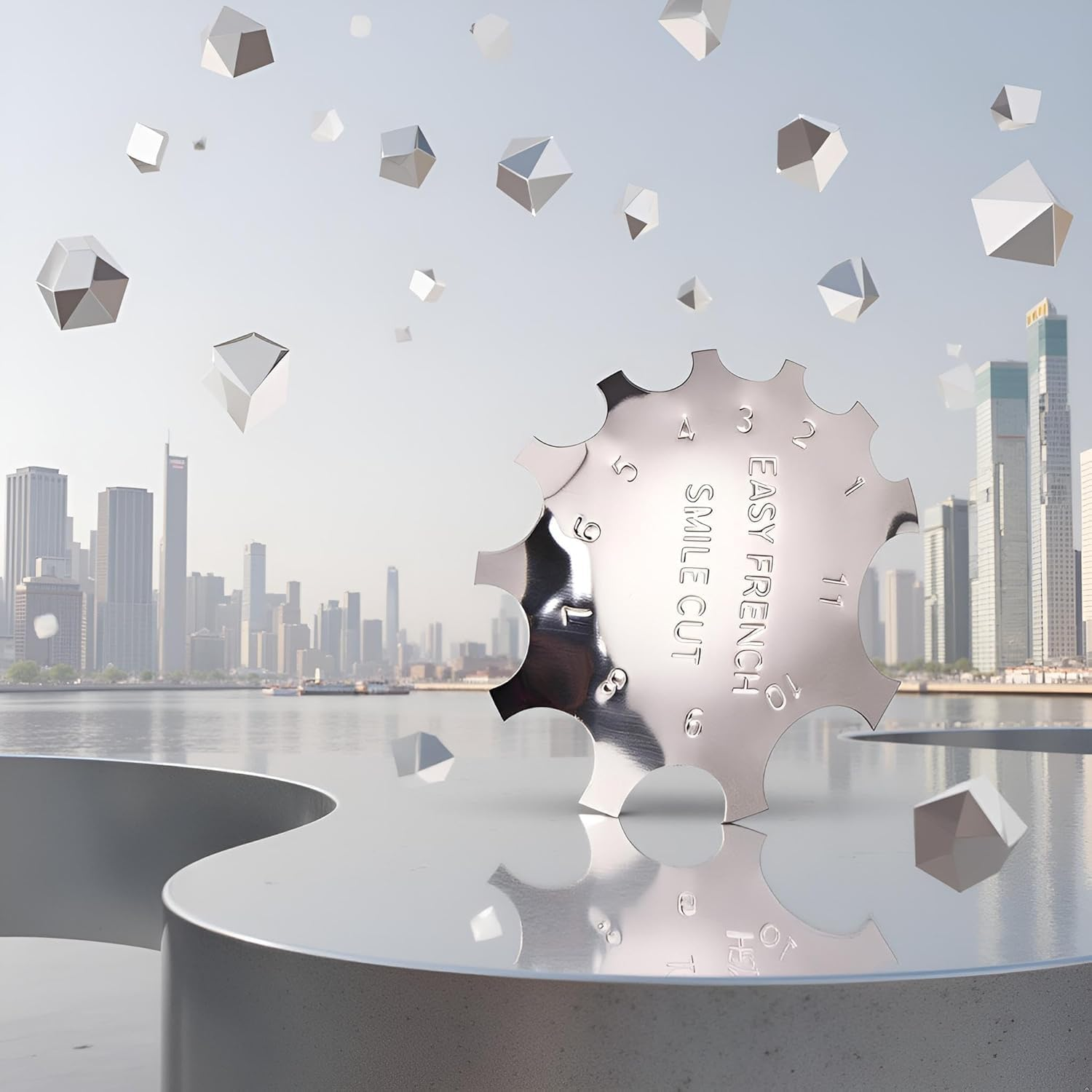 Silver Nail Manicure Edge Trimmer French Tip Tool, Nail Art Trimmer Template French Manicure Accessories Kit Nail Art Dip Manicure image number 4