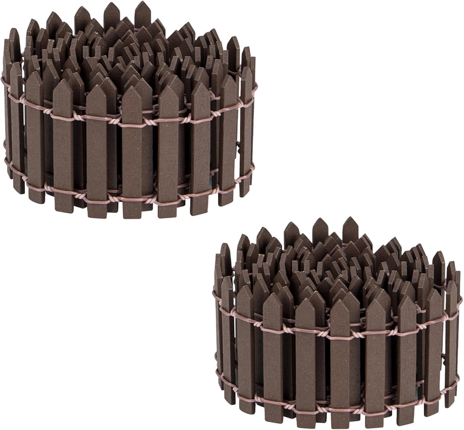 Miniature Wood Picket Fence Garden Ornament, 2 Pieces Wood Picket Fence Garden Decorative Fence, Miniature Fairy Garden Fence Wooden Decorative Ornament Fence Wooden Pickets Fences image number 4