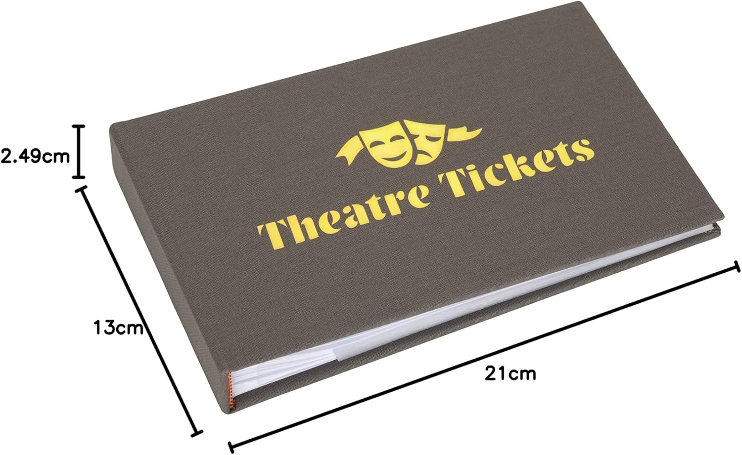 Theatre Tickets, Smart Grey Album/Memory Book - Holds 40 Tickets in Clear Sleeves with Caption Area 6 X 4