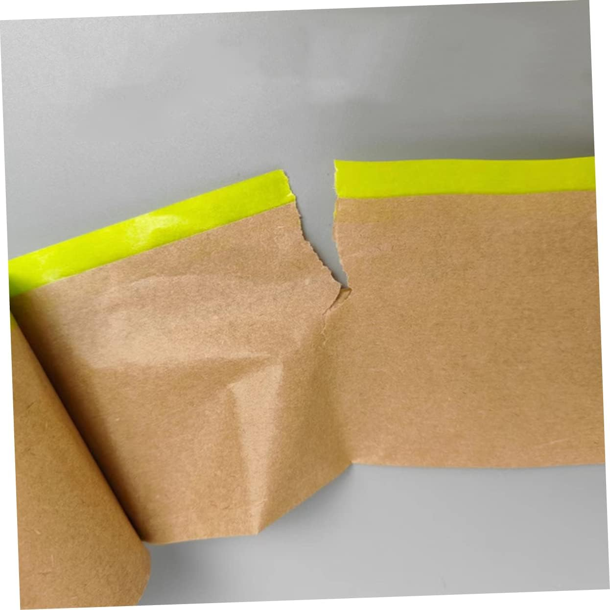 2 Rolls Paint Masking Paper for Car Furniture Floor Protection 11M Pre-Taped Kraft Paper Masking Film Upholstery Shelter Covering Tape image number 1