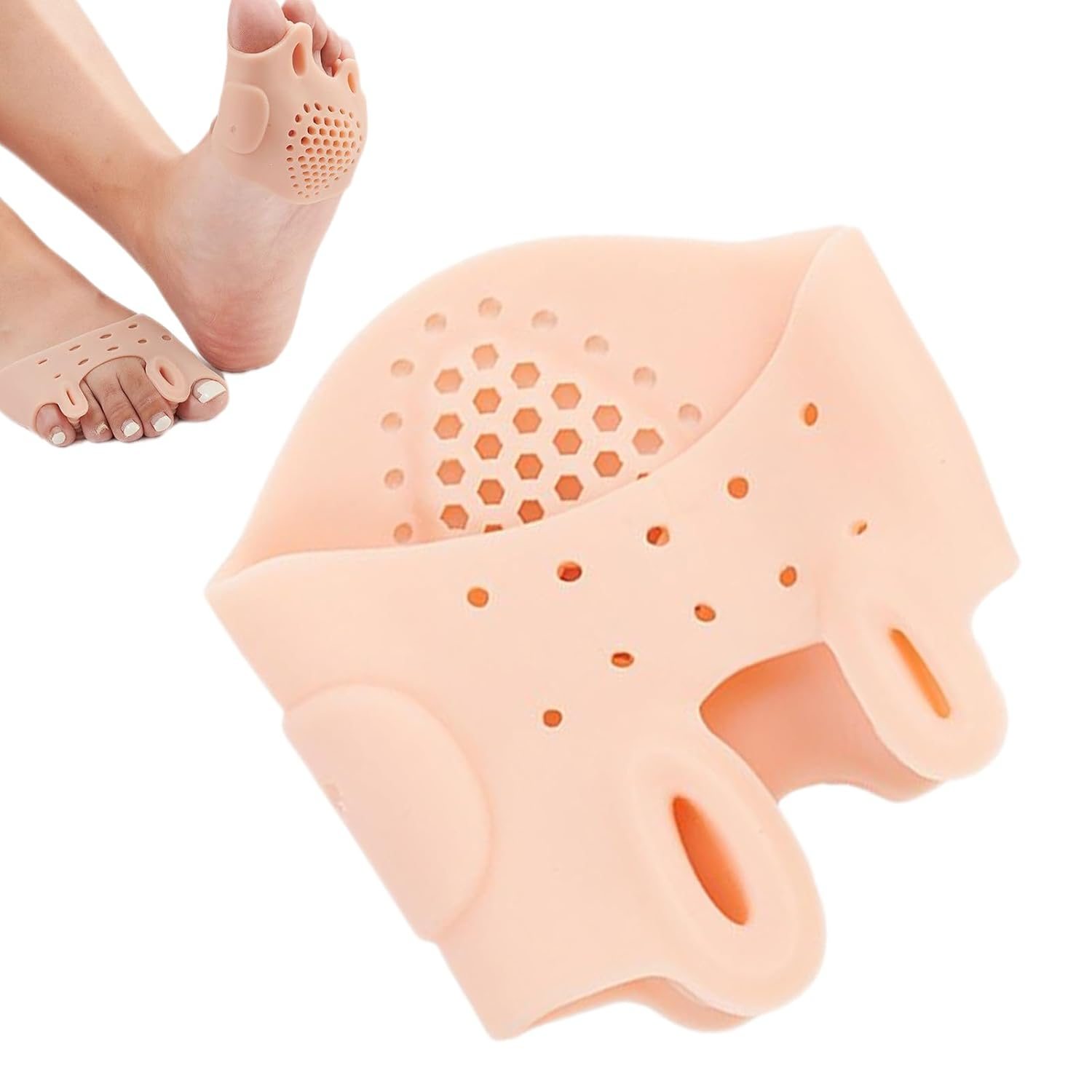 Orthopedic Toe Separators, Thickened Foot Spacers Shock-Absorbing Toe Separator, Breathable Silicone Stretcher Soles Straightener, Shape Corrector for Preventing Rubbing and Relieve