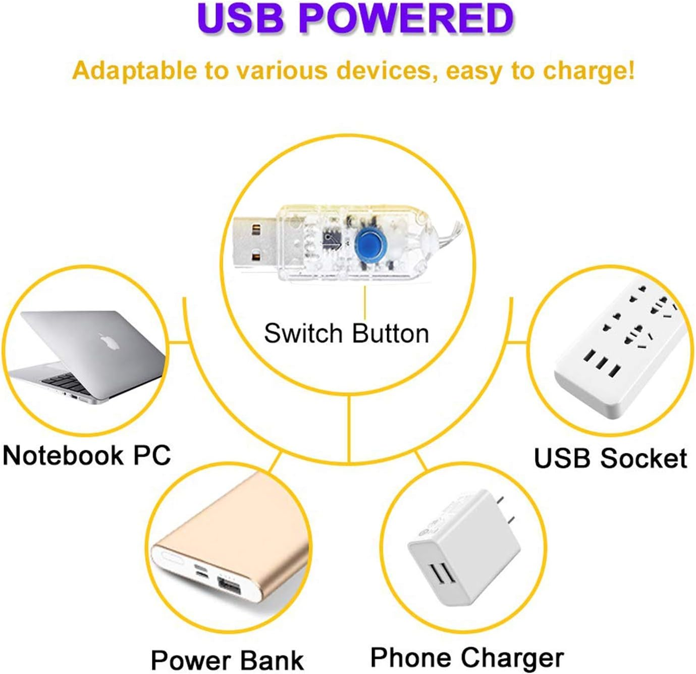 Fairy Lights for Bedroom, [2 Pack] 100 LED Lights W/ 8 Mode USB Powered, Twinkle Icicle Festoon String Lights W/Remote & Timer for Indoor Xmas Party Wall Wedding Home D&eacute;cor Products(Warm White) - Warm White image number 4