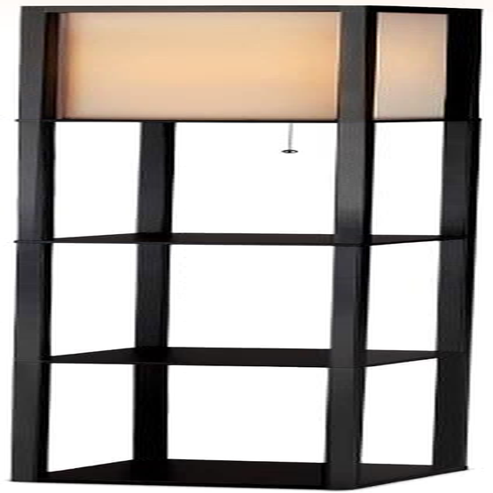 Artiss Floor Lamp, Vintage Wood Led Light Lamps Bookshelf Corner Shelf Standing Lights Display Stand Storage Organiser Home Decor for Living Room Bedroom, 3 Tier Shelves Pull-String Switch Brown