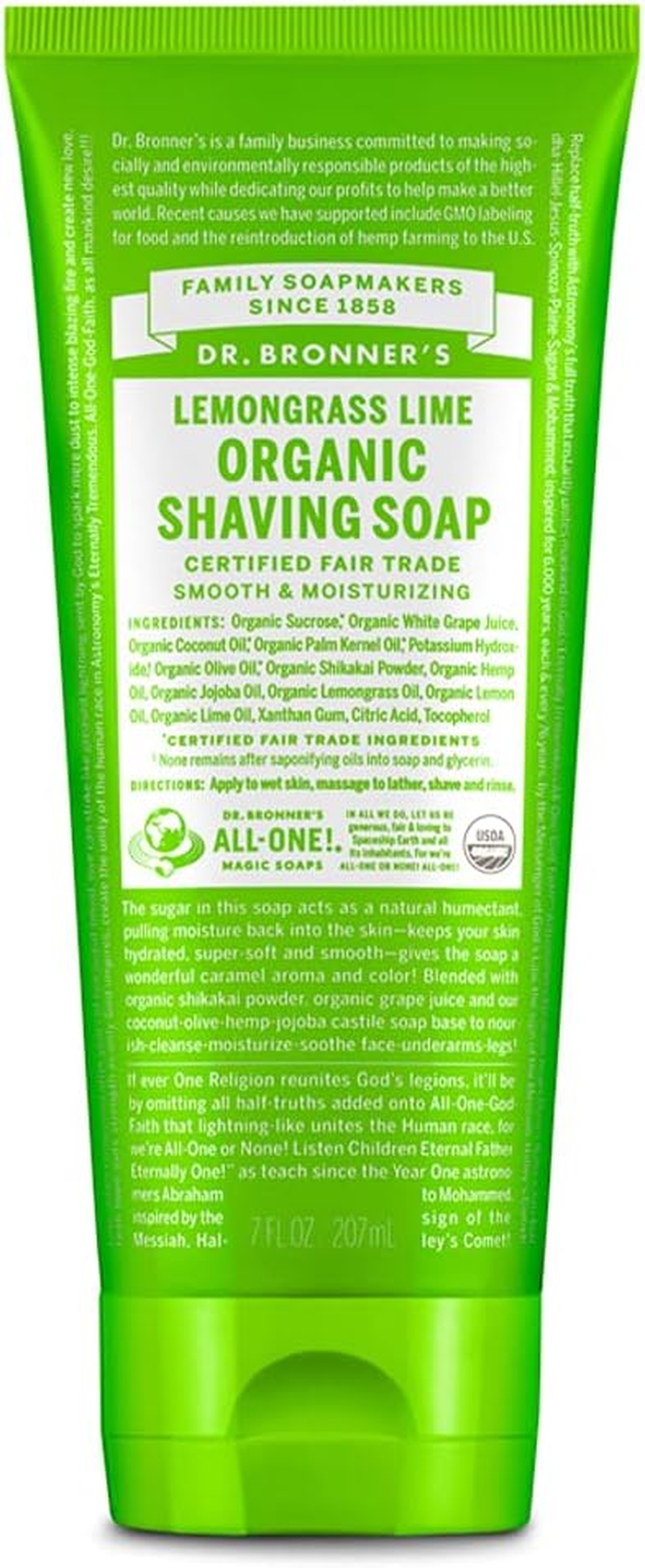 Dr. Bronner Magic Organic Shaving Soap Gel Lemon 210Ml Liquid image number 4