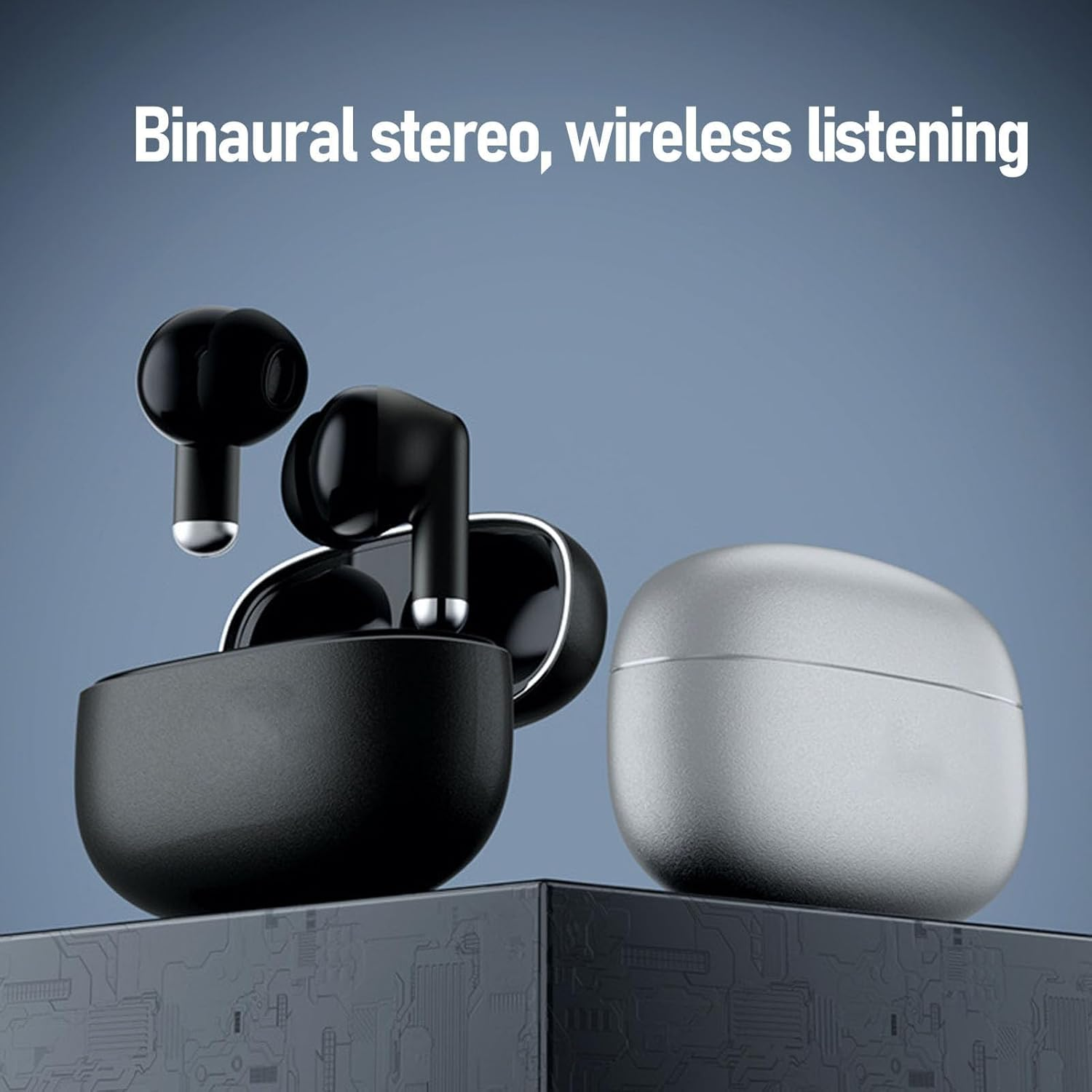 Jectse Noise Canceling Translator Earbuds 5.4 Technology for Clear Sound Output Multilingual Friends Plastic Material (Black) image number 1