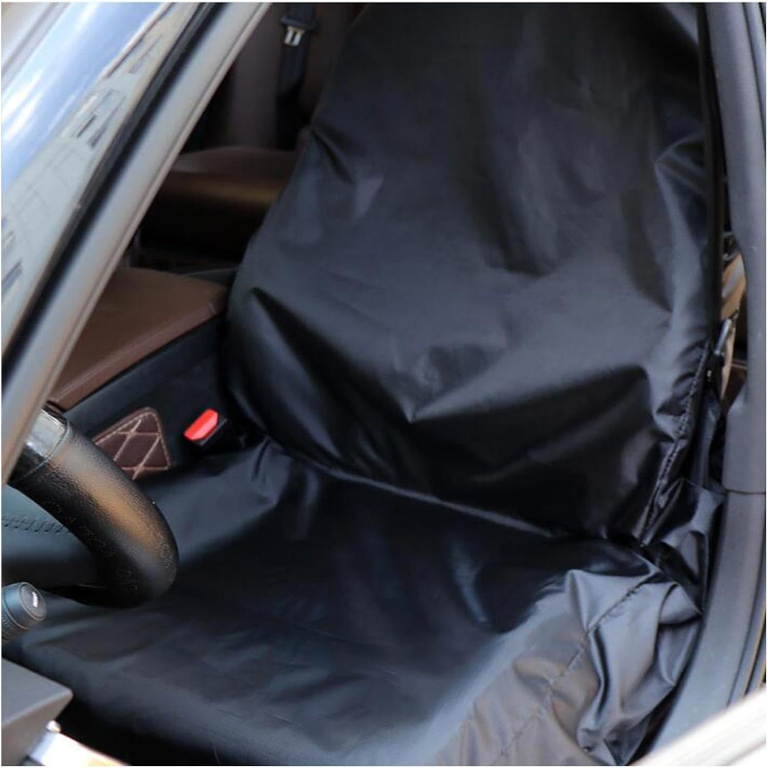 Seat Protector for Car Seats, 2Pcs Universal Car Seat Protectors, Front Seat Covers, Protective Cover, Waterproof, Universal Black Car Seat Cover, Dustproof, Waterproof Fabric image number 2