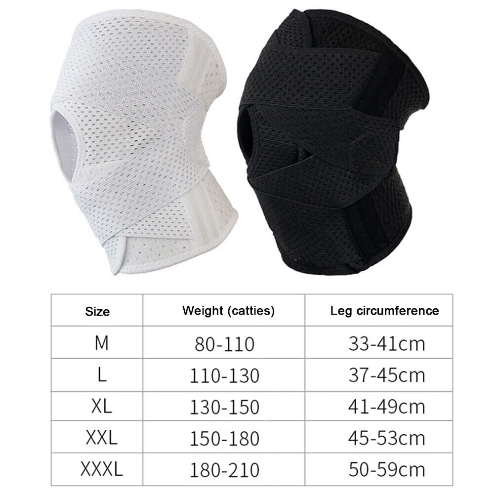 Knee Arthritis Support Brace Guard Stabilizer Strap Wrap Open Adjustable Sport Black XXXL - Black Xl image number 6