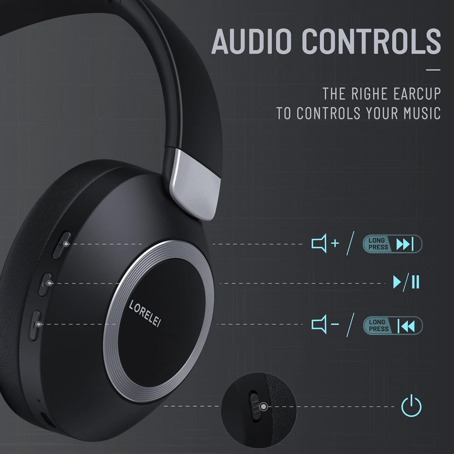 LORELEI B-C6 Wireless Headphones (Space Black) image number 4