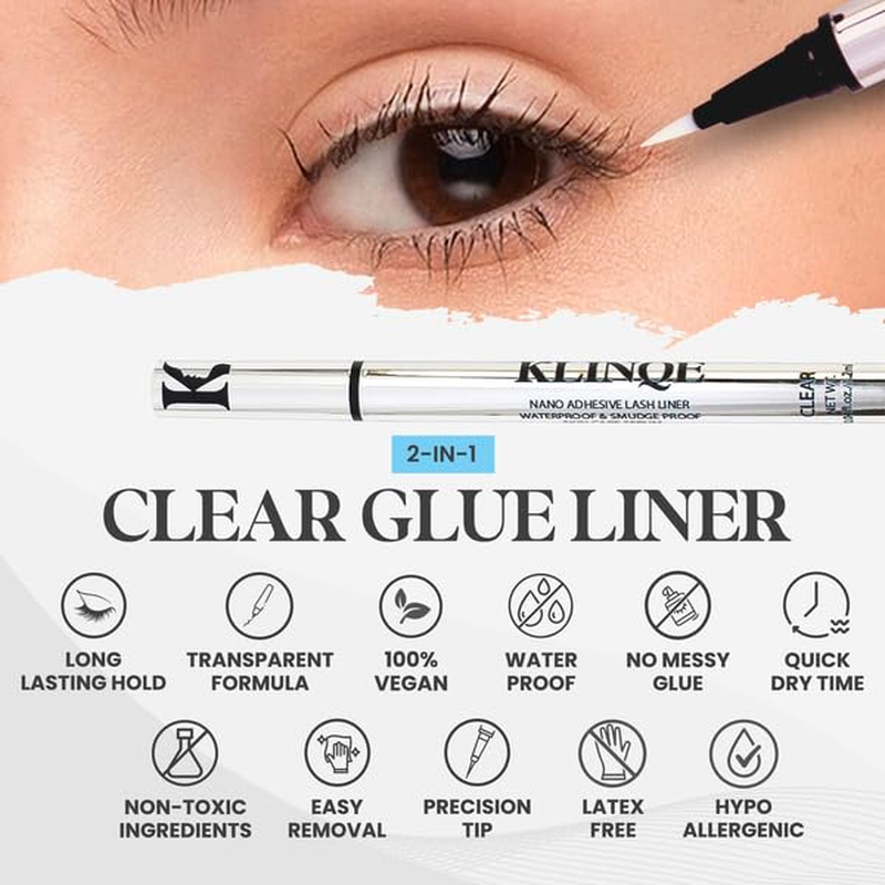 2-In-1 Clear Lash Adhesive & Liner &ndash; Waterproof, Smudge-Proof, Strong Hold &ndash; Contact Lens Friendly, Works with All Lash Types image number 4