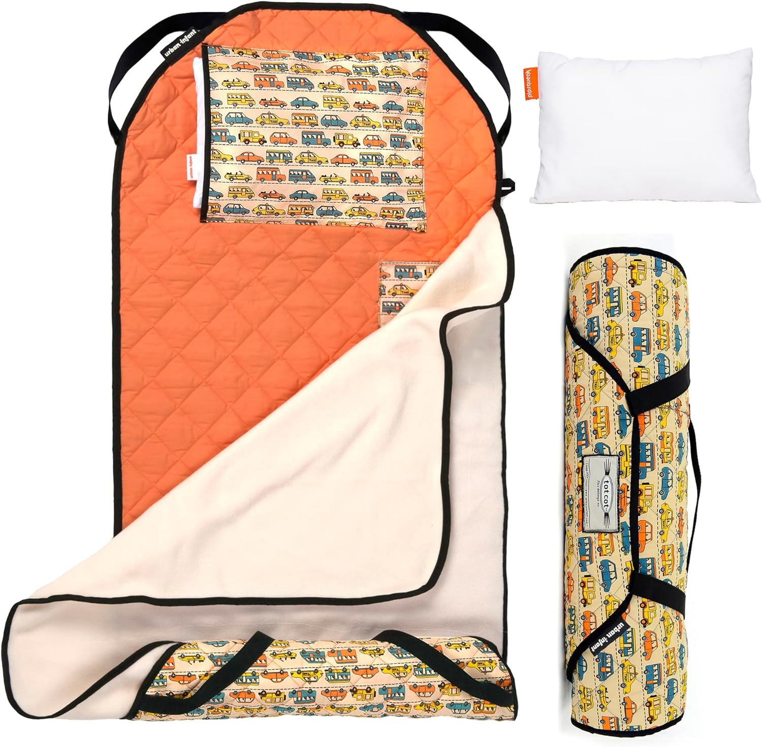 Urban Infant Tot Cot Kids Nap Mat - Toddler Preschool Daycare Bedding Cover with Blanket and Pillow image number 1