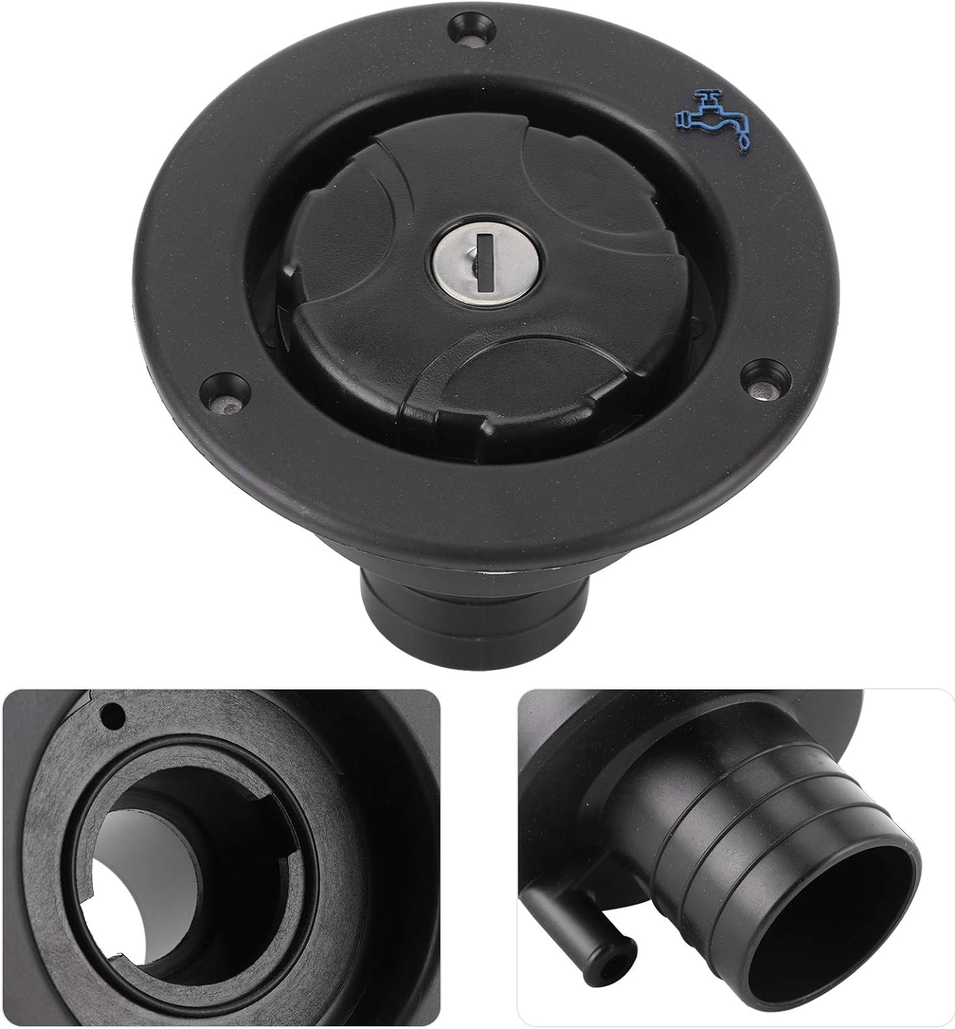 Freshwater Inlet Lockable Leakproof Filler with 2 Keys for RV & Motorhome &ndash; Fast, Secure Filling Port Design
