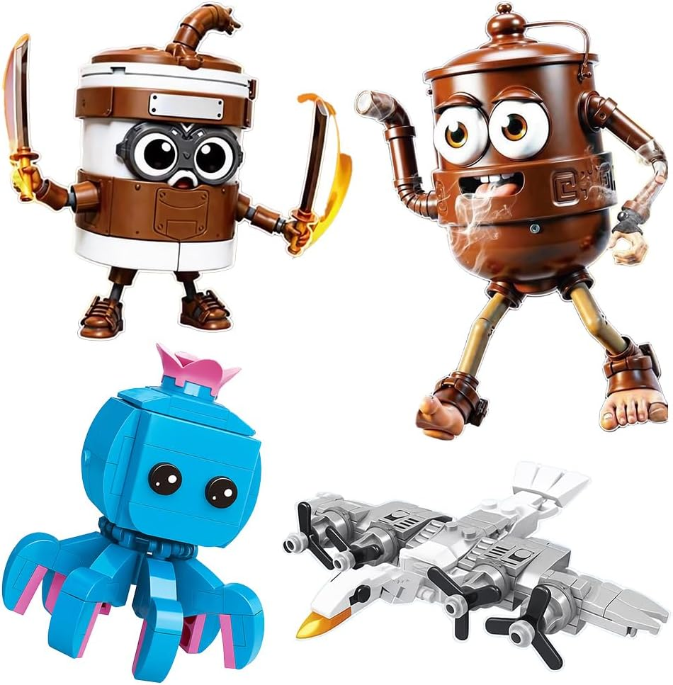 Kouipoie Italian Building Blocks for Children and Adults, Brain Red Tralalero Shark Building Blocks, Fun Weird Stuff to Collect, Creative Toys, Tung Tung Sahur Gift Set (4-460 Pieces) image number 2