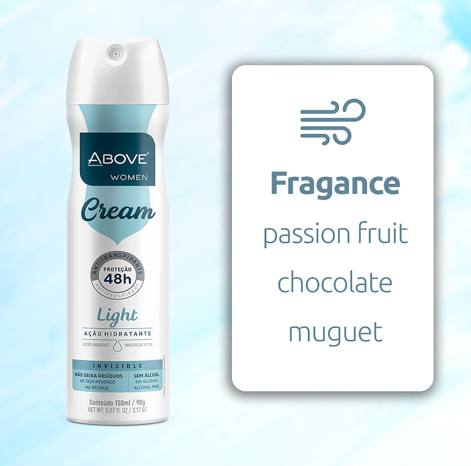 Above 48 Hours Cream Antiperspirant Deodorant - Light for Women 3.17 Oz Deodorant Spray image number 5