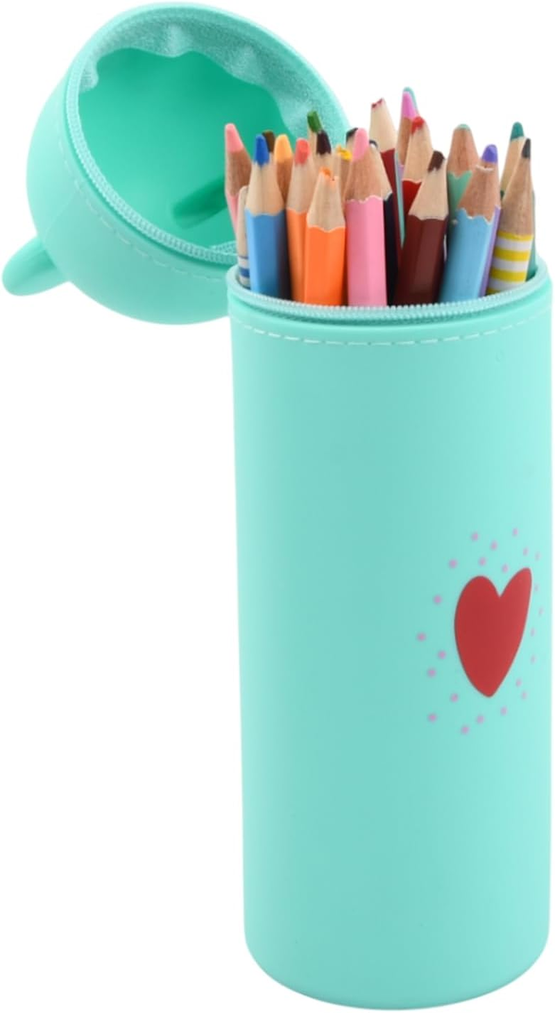 Cute Bear Style Large Stand up Pencil Case, Silicone Pouches Big Capacity Pencil Case, Cup Pencil Case in Soft Silicone, Animal Pencil Pouch Holder for Kids Students Adults School Office image number 1