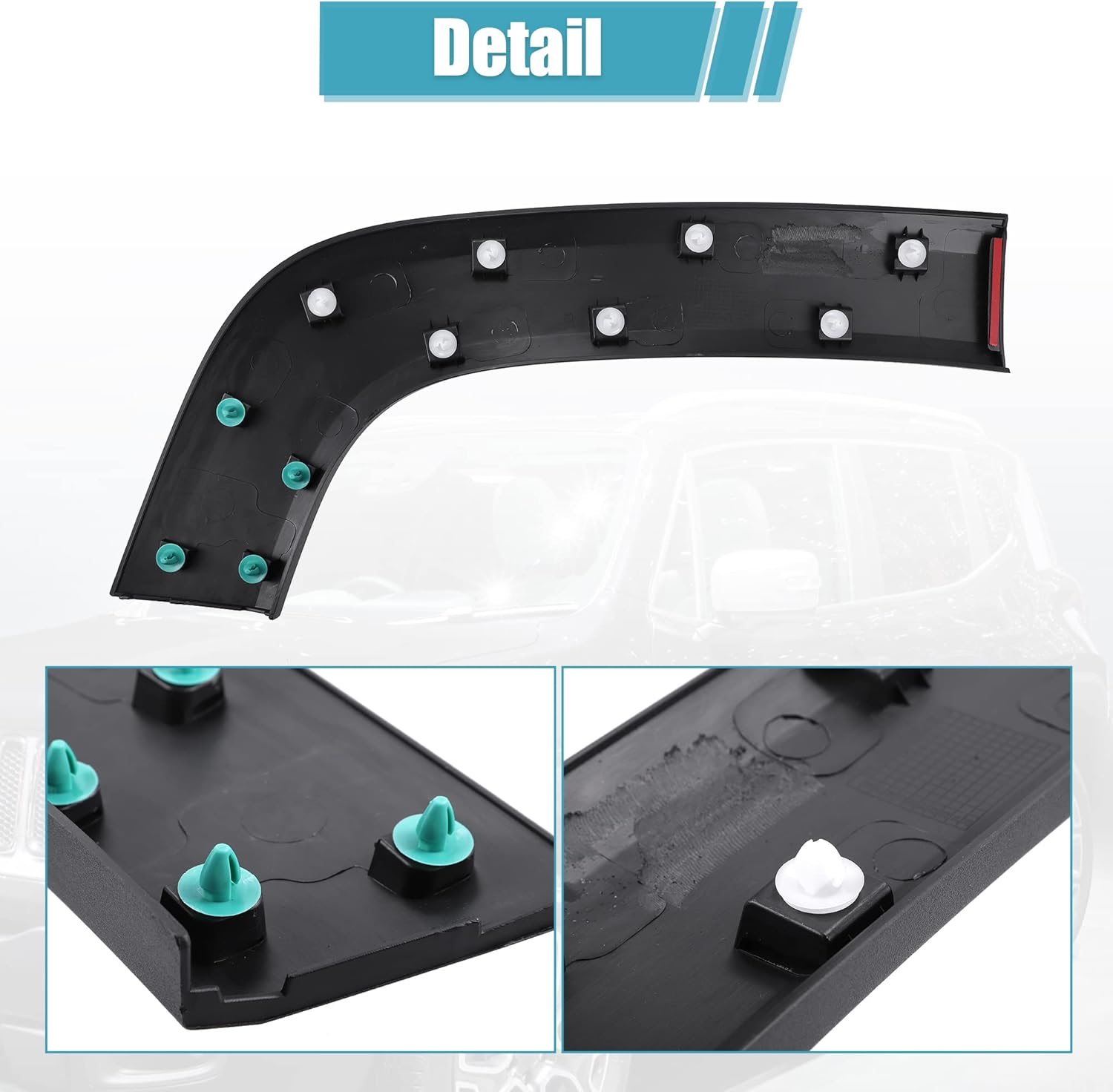 X AUTOHAUX Rear Left Wheel Flare Trim for Jeep Renegade 2015 2016 2017 2018 2019 2020 2021 2022 Rear Left Quarter Panel Mudguard Trim Replace 5XB67LXHAA Polypropylene image number 2