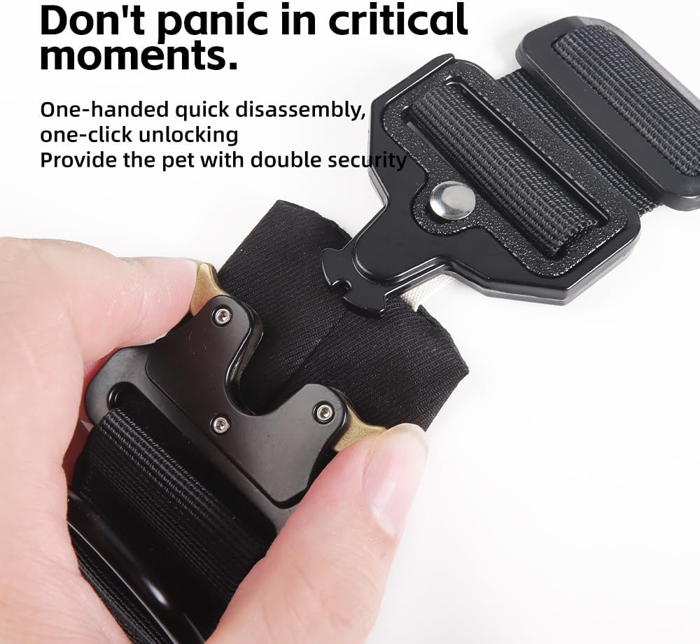 Velmoriah Premium Tactical Dog Collar for Large Dogs, Adjustable Military Nylon Dog Collar Control Handle and Heavy-Duty Metal Buckle for Medium Large Breeds (L) image number 4