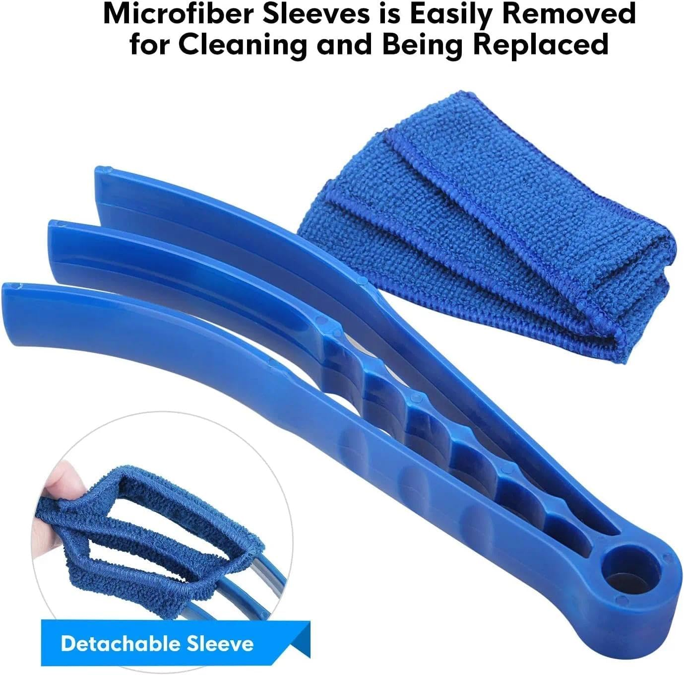 Window Blind Cleaner Tool with ABS & Microfiber, Washable Reusable Sleeves, Compatible with Window, Car & AC Blinds &ndash; CRFY image number 6