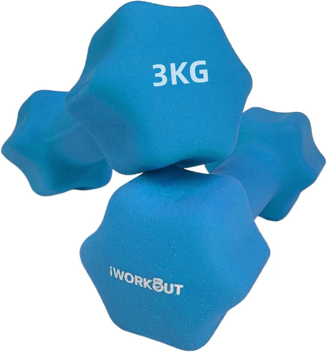 IWORKOUT Neoprene Dumbbells Set,Non Slip with Smooth Grip Fitness & Exercise Dumbbells &ndash; Hexagon Shaped Hand Weights for Women & Men &ndash; Best Choice for Gyms & Home Use image number 4