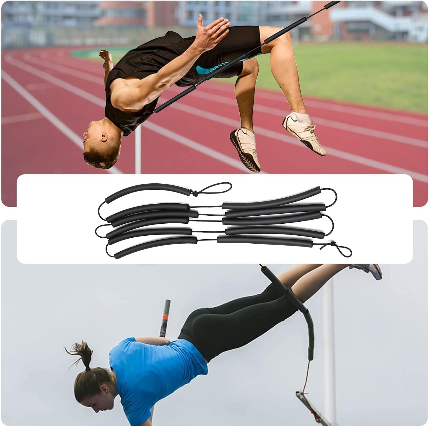 High Jump Elastic Crossbar, 8.2Ft High Jump Training Equipment Long High Jump Elastic Bungee Cord High Jump Field Training Accessories Elastic Crossbar Foam for Beginners Teens Men Women image number 4