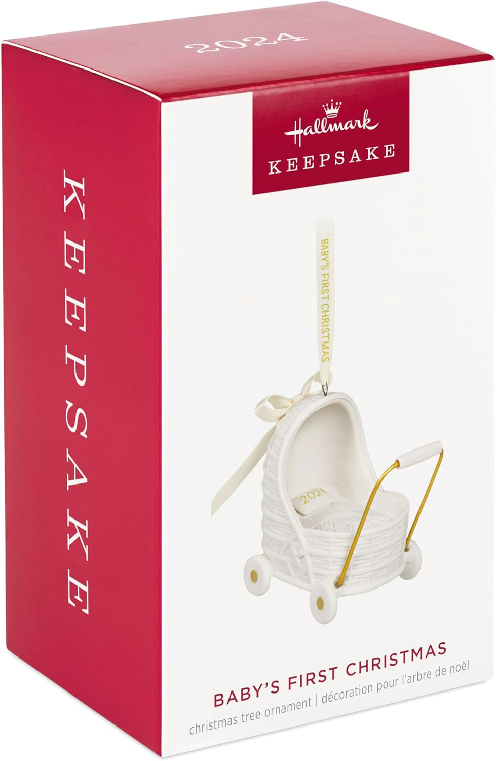 Hallmark Keepsake Christmas Ornament 2024, Baby'S First Christmas Pram, Porcelain, Baby Gift image number 3