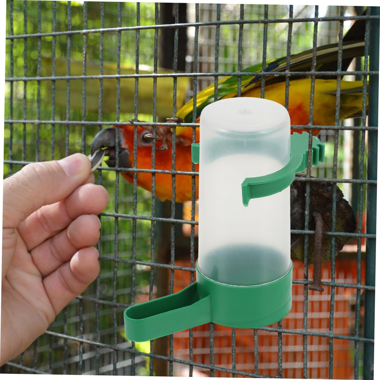 EXAOMBLE 20Pcs Small Plastic Bird Water Dispenser Automatic Waterer Bowl for Parrots and Small Birds Cage Use, Leak-Proof Design Suitable for Birdcage Feeding Supplies image number 6