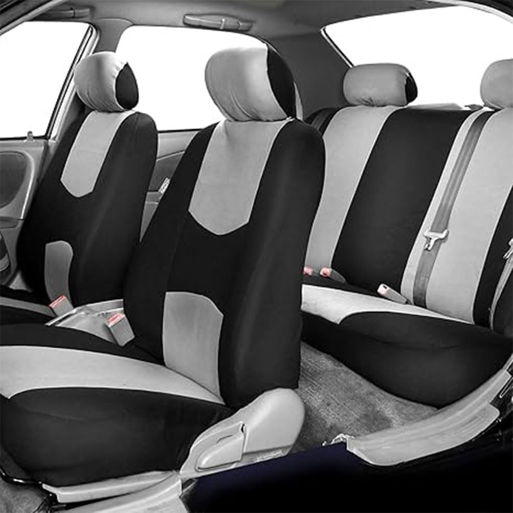 HPAMR Car Seat Covers Full Set 9 PCS Full Set Universal Car Seat Covers Four Seasons Universal 5-Seater Car Front and Rear Split Bench Cars Easy to Install Cover, for Car Truck Van SUV image number 2