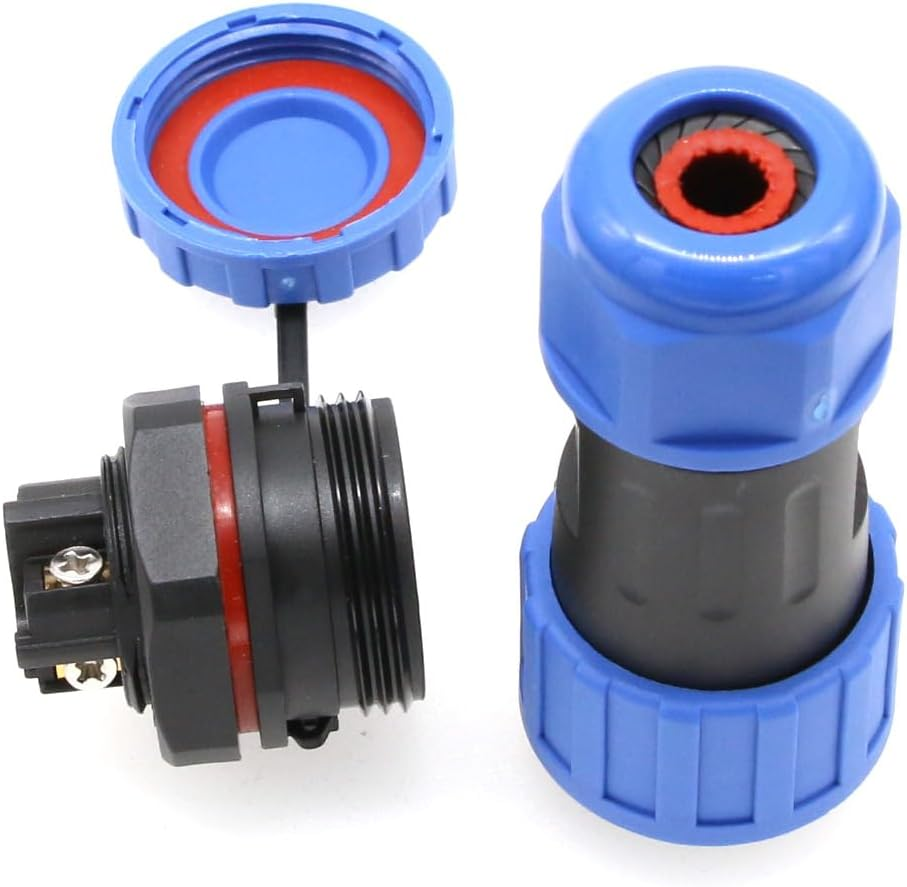 Hangton TY20 5 Pin 10A Waterproof Bulkhead Connector Screw Terminal Male Female Wire Plug Receptacle for Outdoor Electrical Device, 14Awg 6-12Mm OD image number 3